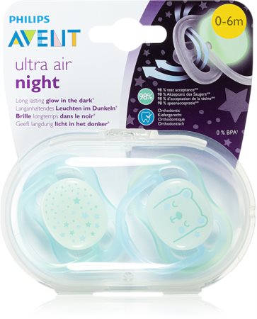 Philips Avent Soother Ultra Air Night 0-6 m ciuccio