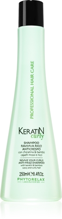 Phytorelax Laboratories Keratin Curly σαμπουάν για σγουρά και σπαστά μαλλιά για την αντιμετώπιση του κρεπαρίσματος μαλλιών