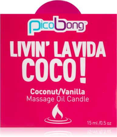 Pico Bong Massage Oil Candle Coconut & Vanilla masažo žvakė
