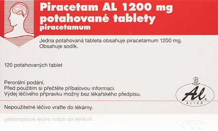 Piracetam AL Piracetam AL 1200mg potahované tablety na podporuju funkce mozkových buněk