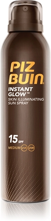 Piz Buin Instant Glow озаряващ слънцезащитен спрей SPF 15