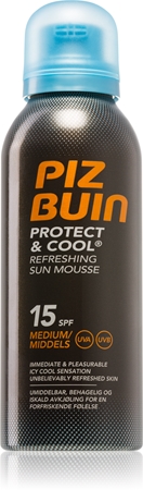 Piz Buin Protect & Cool Spumă pentru  bronzat revigorantă SPF 15