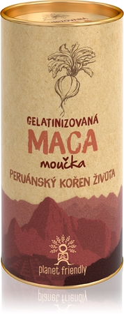 Planet Friendly Maca moučka gelatinizovaná prášek pro podporu fyzického a duševního zdraví