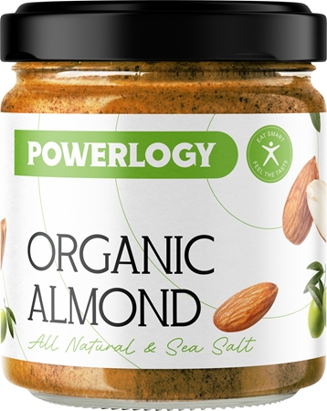 Powerlogy Almond cream BIO ořechová pomazánka v BIO kvalitě