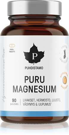 Puhdistamo Puru Magnesium rozpustné tablety pro podporu snížení míry únavy a vyčerpání