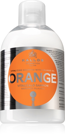 Kallos Orange revitaliserende shampoo om futloos haar te doen stralen