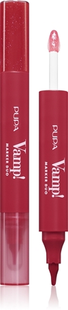 PUPA Milano Vamp! Lip Marker Duo μαρκαδόρος για τα χείλη με λάμψη