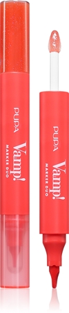 PUPA Milano Vamp! Lip Marker Duo μαρκαδόρος για τα χείλη με λάμψη