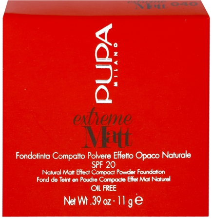 PUPA Milano Extreme Matt mattító púder SPF 20