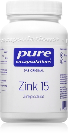 Pure Encapsulations Zink 15 Zinkpicolinat Kapseln zur Unterstützung des Immunsystems, schöne Haare und Haut