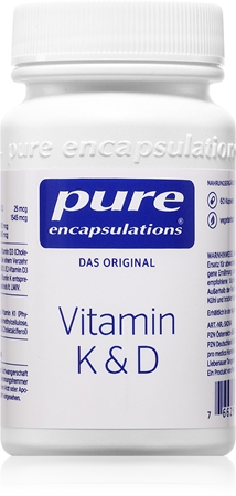 Pure Encapsulations Vitamin K & D Kapseln zur Unterstützung der Knochen-, Gelenks- und Zahngesundheit