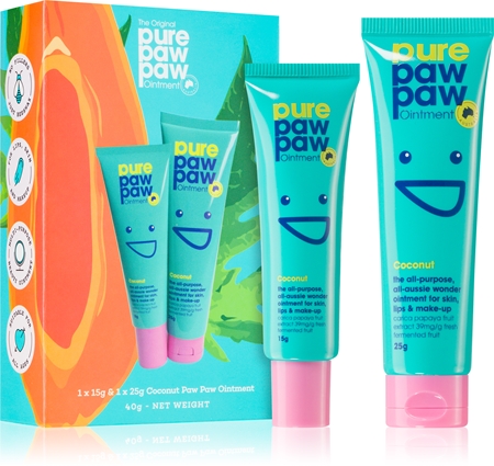 Pure Paw Paw Coconut balzám na rty a suchá místa dárková sada
