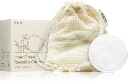 Purito Inner Green Reusable Cotton Rounds disques à démaquiller en coton