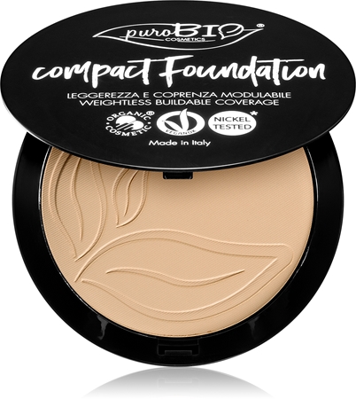 puroBIO Cosmetics Compact Foundation kompaktni puder u prahu SPF 10