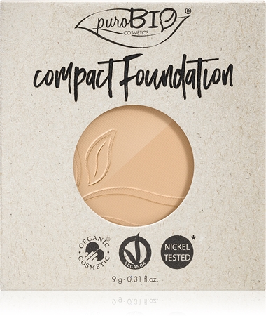 puroBIO Cosmetics Compact Foundation kompaktní pudrový make-up náhradní náplň SPF 10