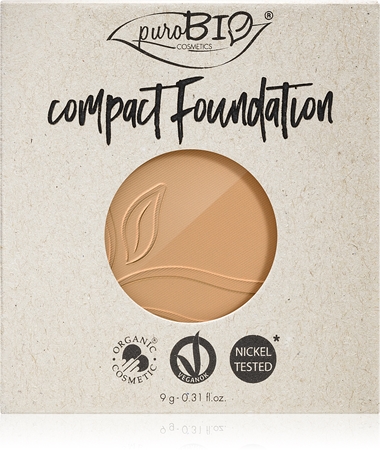 puroBIO Cosmetics Compact Foundation Ersatzfüllung mit kompaktem Puder-Make up LSF 10