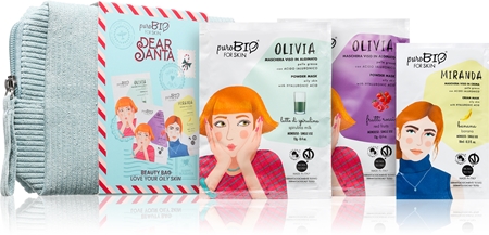 puroBIO Cosmetics Dear Santa Love Your Oily Skin sada pleťových masek pro mastnou a smíšenou pleť