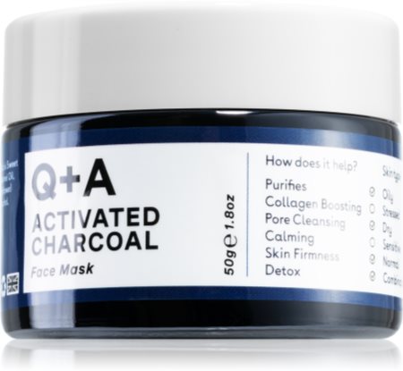 Q+A Activated Charcoal Detox-Gesichtsmaske mit Aktivkohle