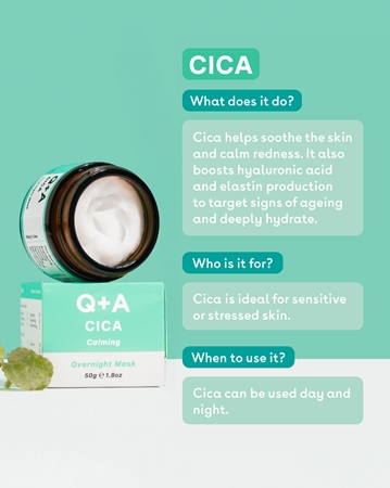 Q+A Cica δροσιστική και καταπραϋντική μάσκα νύχτας