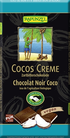 Rapunzel Cocos Creme BIO hořká čokoláda s kokosem