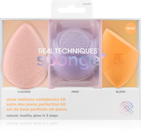 Real Techniques Sponge+ Glow Radiance sada aplikátorov(pre perfektný vzhľad)