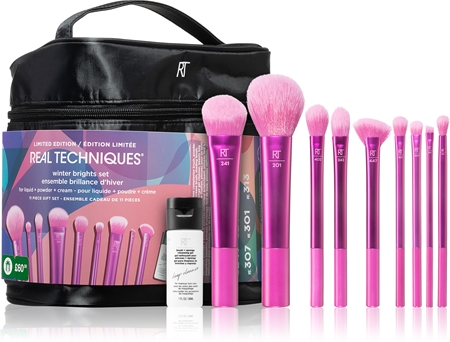 Real Techniques Limited Edition Winter Brights brush set with pouch