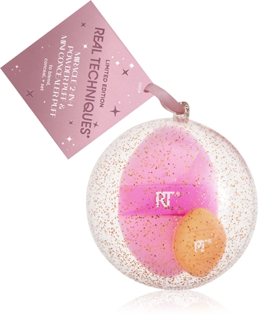 Real Techniques Miracle 2-in-1 Powder Puff Ornament gąbka do makijażu 2 sztuki
