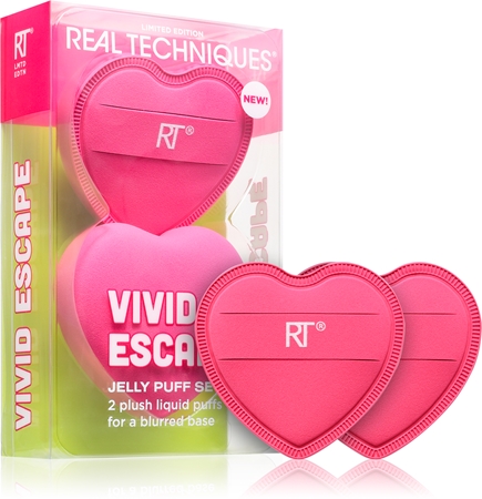 Real Techniques Vivid Escape All About that Base Puff Set gobica za tekoči puder