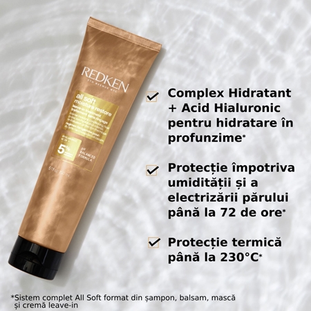 Redken All Soft Tratament pentru intarirea firului de par ce nu necesita clatire nutritie si hidratare