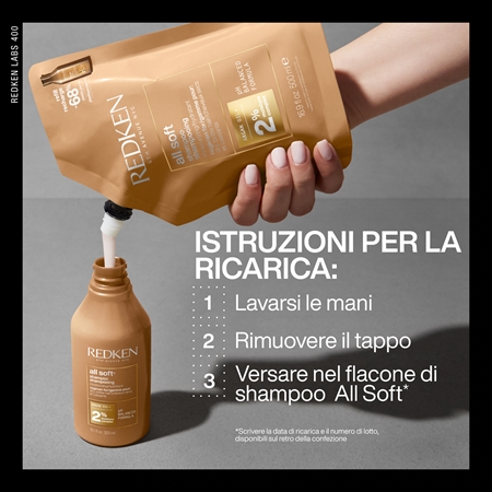Redken All Soft shampoo nutriente per capelli secchi e fragili