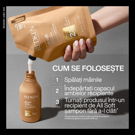 Redken All Soft sampon hranitor pentru par uscat si fragil