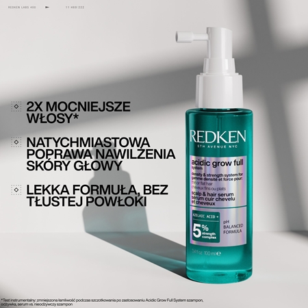 Redken Acidic Grow Full System Scalp and hair serum serum nawilżające do włosów cienkich i delikatnych