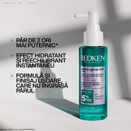 Redken Acidic Grow Full System Scalp and hair serum ser hidratant pentru par fin