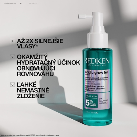 Redken Acidic Grow Full System Scalp and hair serum hydratačné sérum pre jemné vlasy bez objemu