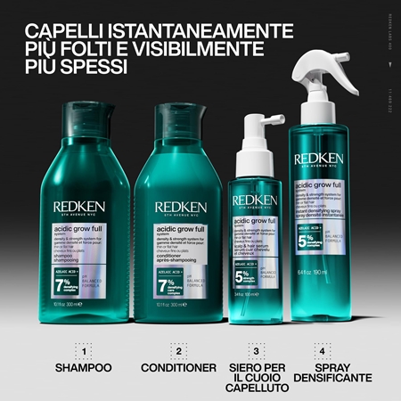 Redken Acidic Grow Full System Scalp and hair serum siero idratante per capelli delicati e mosci