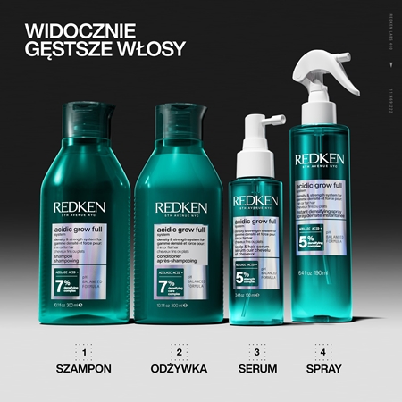 Redken Acidic Grow Full System Instant Densifying Spray spray na objętość dla doskonałego wyglądu włosów