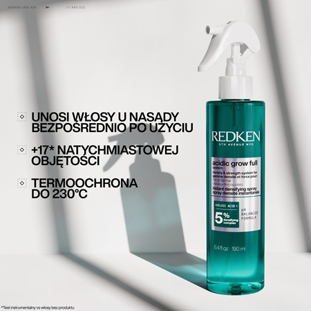 Redken Acidic Grow Full System Instant Densifying Spray spray na objętość dla doskonałego wyglądu włosów