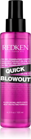 Redken Quick Blowout hővédő spray hajsütővassal és hajvasalóval kezelt hajra a gyorsabban beszárított hajhoz