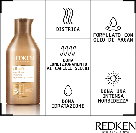 Redken All Soft balsamo nutriente per capelli secchi e fragili