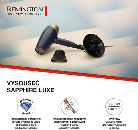 Remington Sapphire Luxe D5805 Hairdryer fén na vlasy
