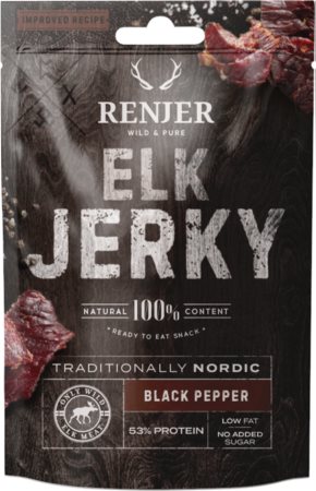 RENJER Nordic Elk Jerky Black Pepper suszone mięso łoś