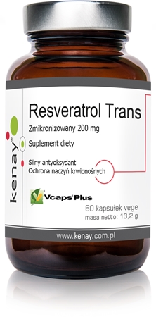 Kenay Resveratrol trans - zmikronizowany 200 mg kapsułki na wsparcie zdrowia fizycznego i psychicznego