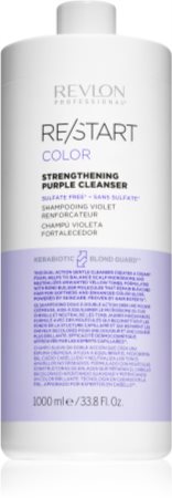 Violet and Revlon Color Professional Shampoo highlighted blondes hair Re/Start for
