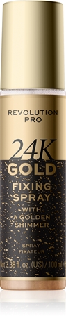 Revolution PRO 24k Gold rozświetlający spray utrwalający ze złotem