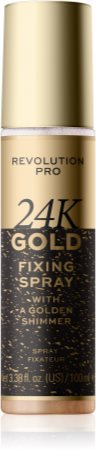 Revolution PRO 24k Gold rozświetlający spray utrwalający ze złotem