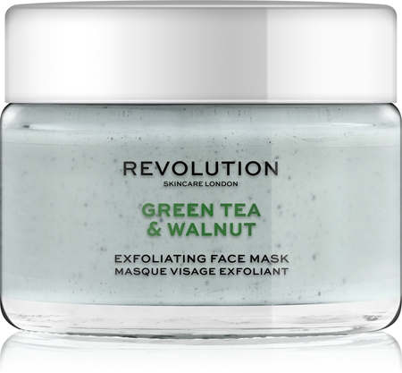 Revolution Skincare Green Tea & Walnut mascarilla limpiadora y exfoliante para rostro