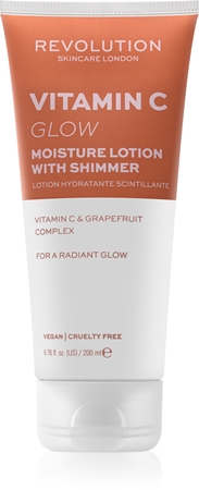 Revolution Skincare Body Vitamin C (Glow) rozjasňující tělové mléko se třpytkami