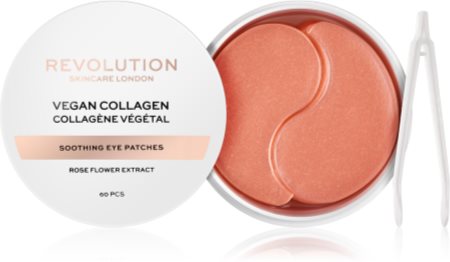 Revolution Skincare Rose Gold Vegan Collagen Hidrogēla acu maska ar nomierinošu iedarbību