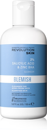 Revolution Skincare Blemish 2% Salicylic Acid & Zinc BHA exfoliačná čistiaca emulzia pre problematickú pleť, akné