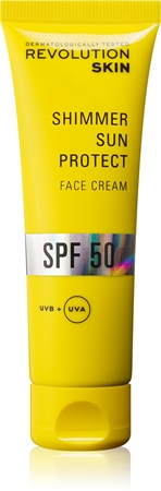 Revolution Skincare Sun Protect Shimmer rozjasňující ochranný krém SPF 50